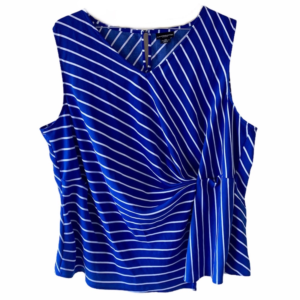 Liz Claiborne | Blue Striped Sleeveless Top | 2X